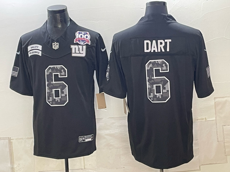 Men New York Giants #6 Dart black Nike 2026 NFL Game Jersey 101103